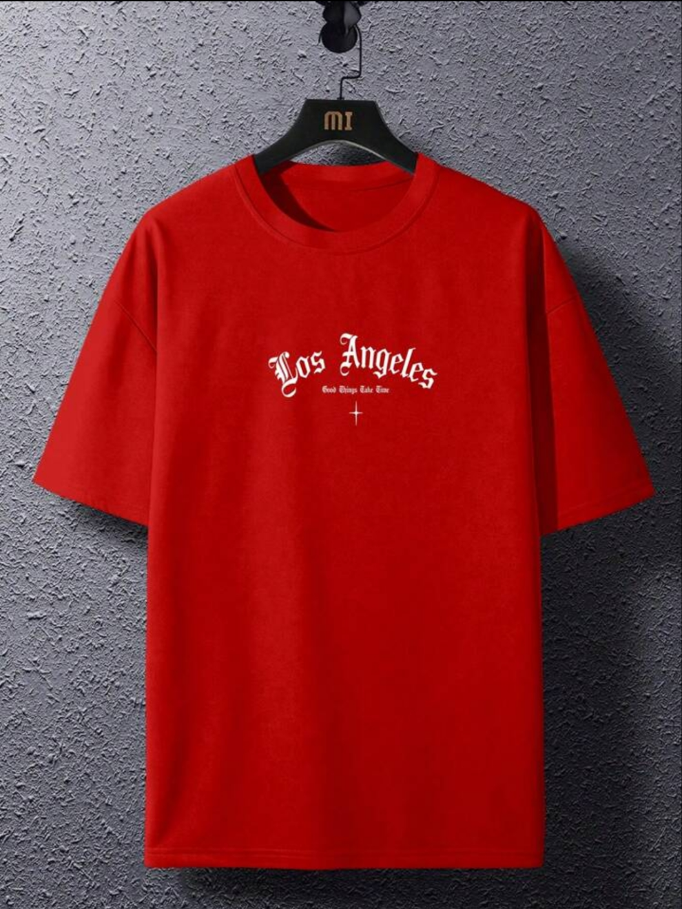 Red Good Things Take Time Oversize Tshirt