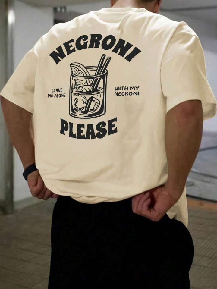 Leave Me Alone Beige Oversize Tshirt For Mens