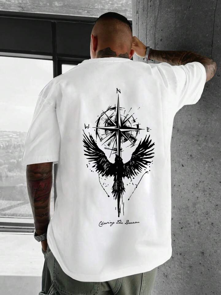 Chasing The Dream White Off Shoulder Tshirt For Mens