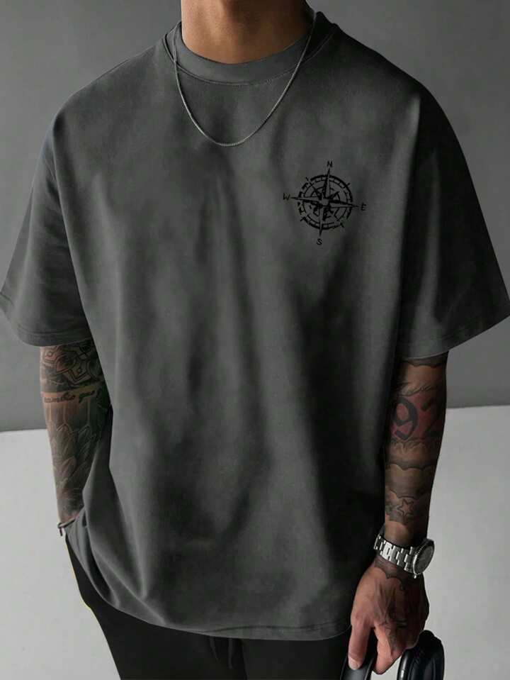 Chasing The Dream Dark Grey Off Shoulder Tshirt For Mens