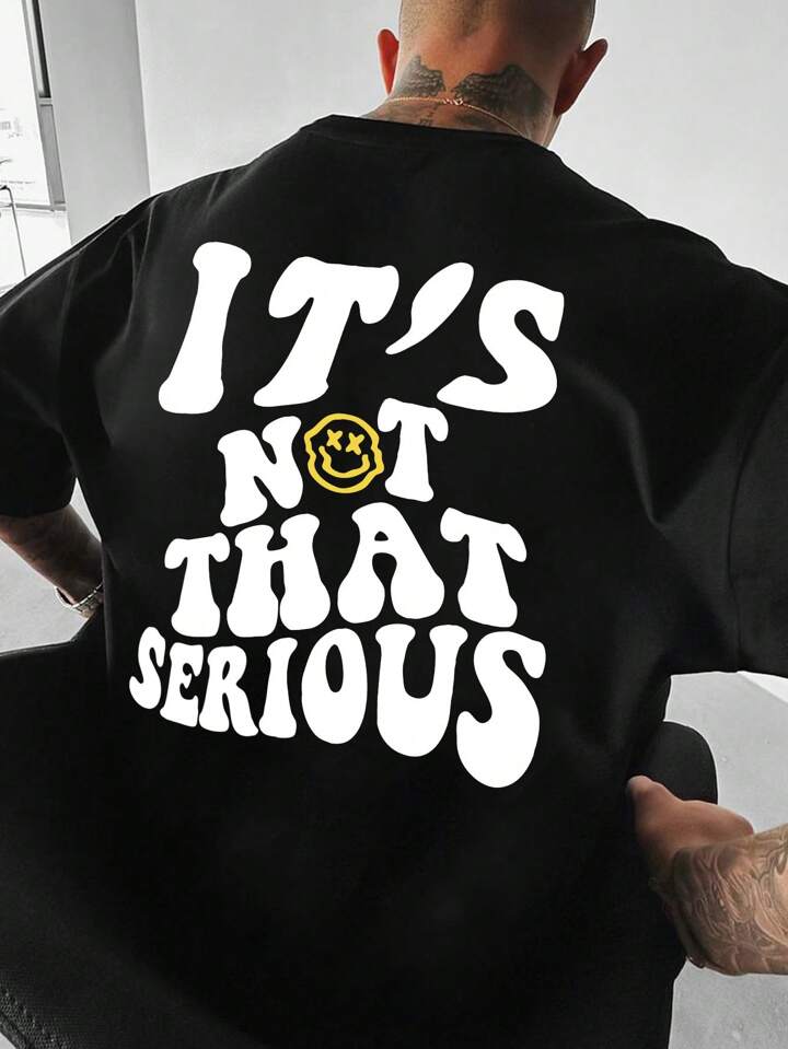 It's Not That Serious Black Over Sized Imported Tshirt For Mens