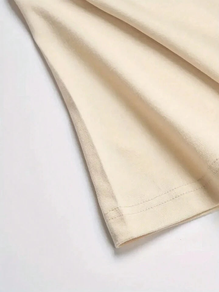 Leave Me Alone Beige Oversize Tshirt For Mens