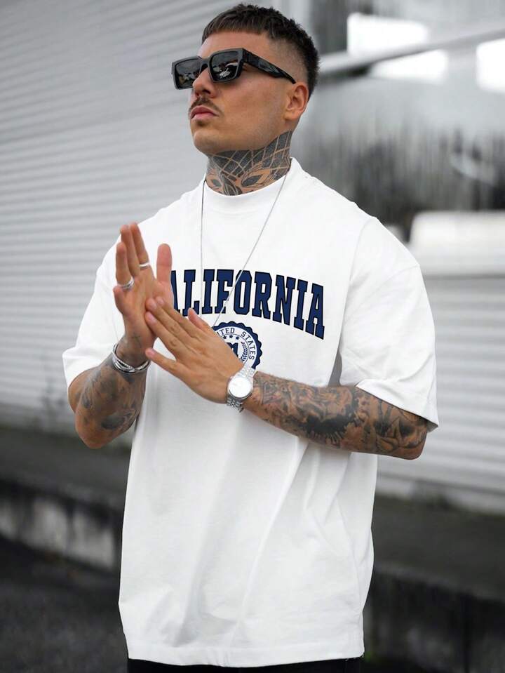 AUS California Oversize White Tshirt For Mens