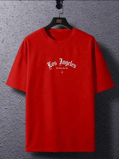 Red Good Things Take Time Oversize Tshirt