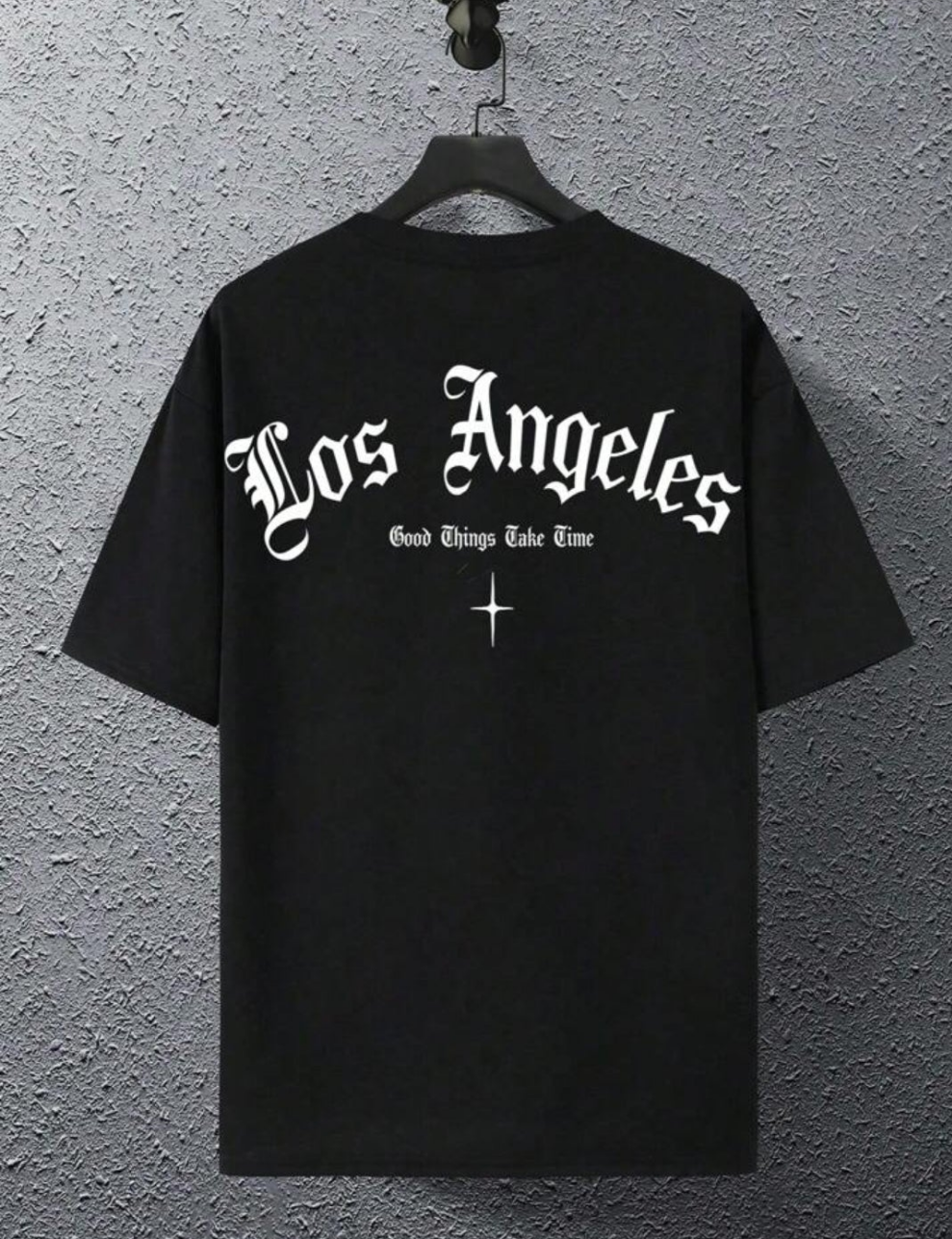 Black Good Things Take Time Oversize Imported Tshirt