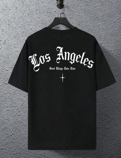 Black Good Things Take Time Oversize Imported Tshirt