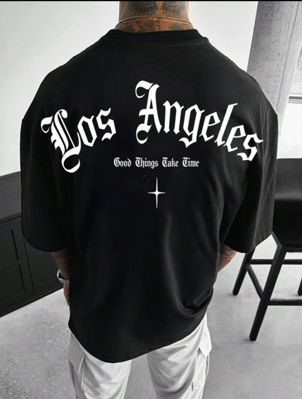 Black Good Things Take Time Oversize Imported Tshirt