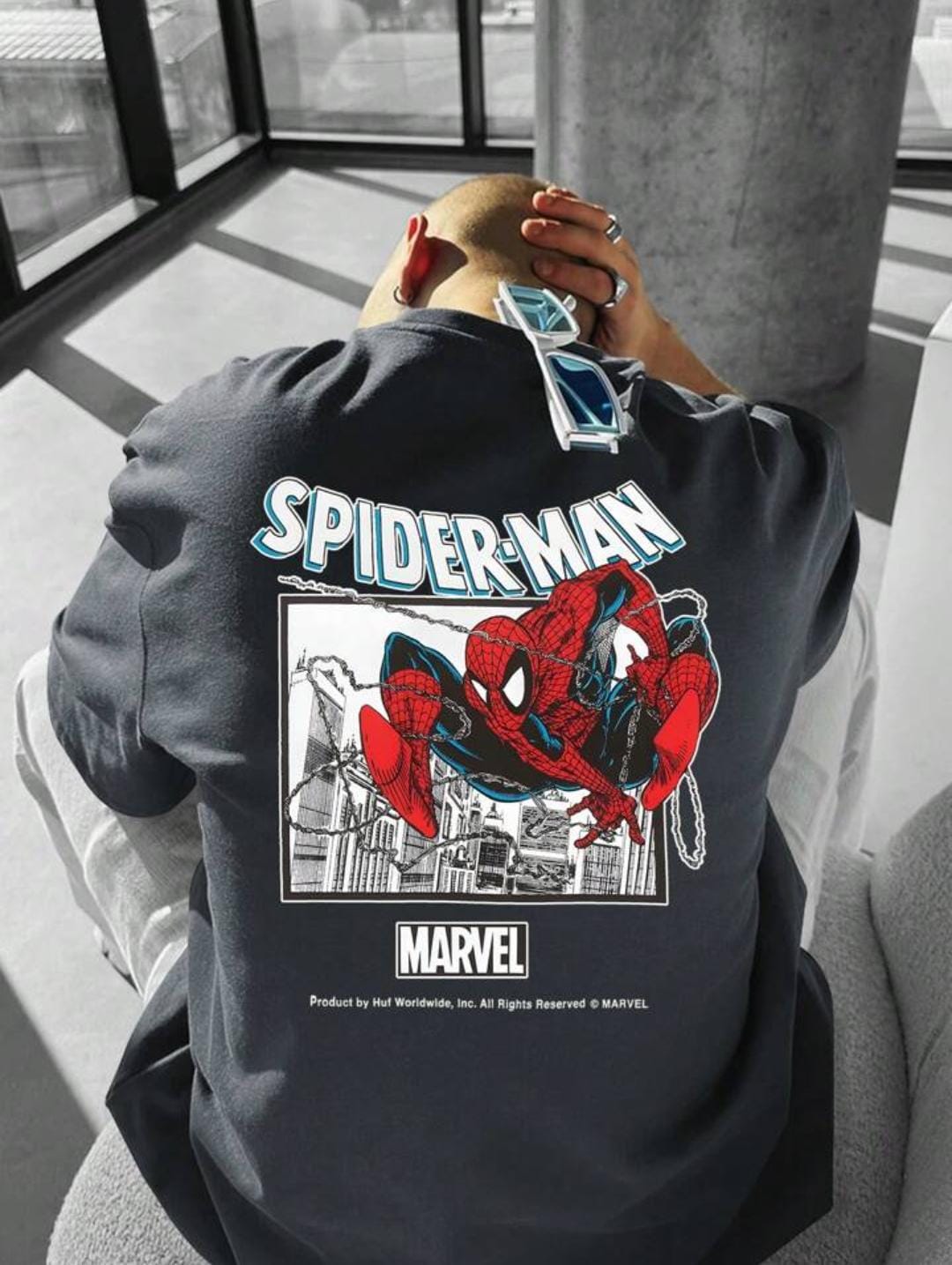 Spiderman Printed Oversize T-shirt For men