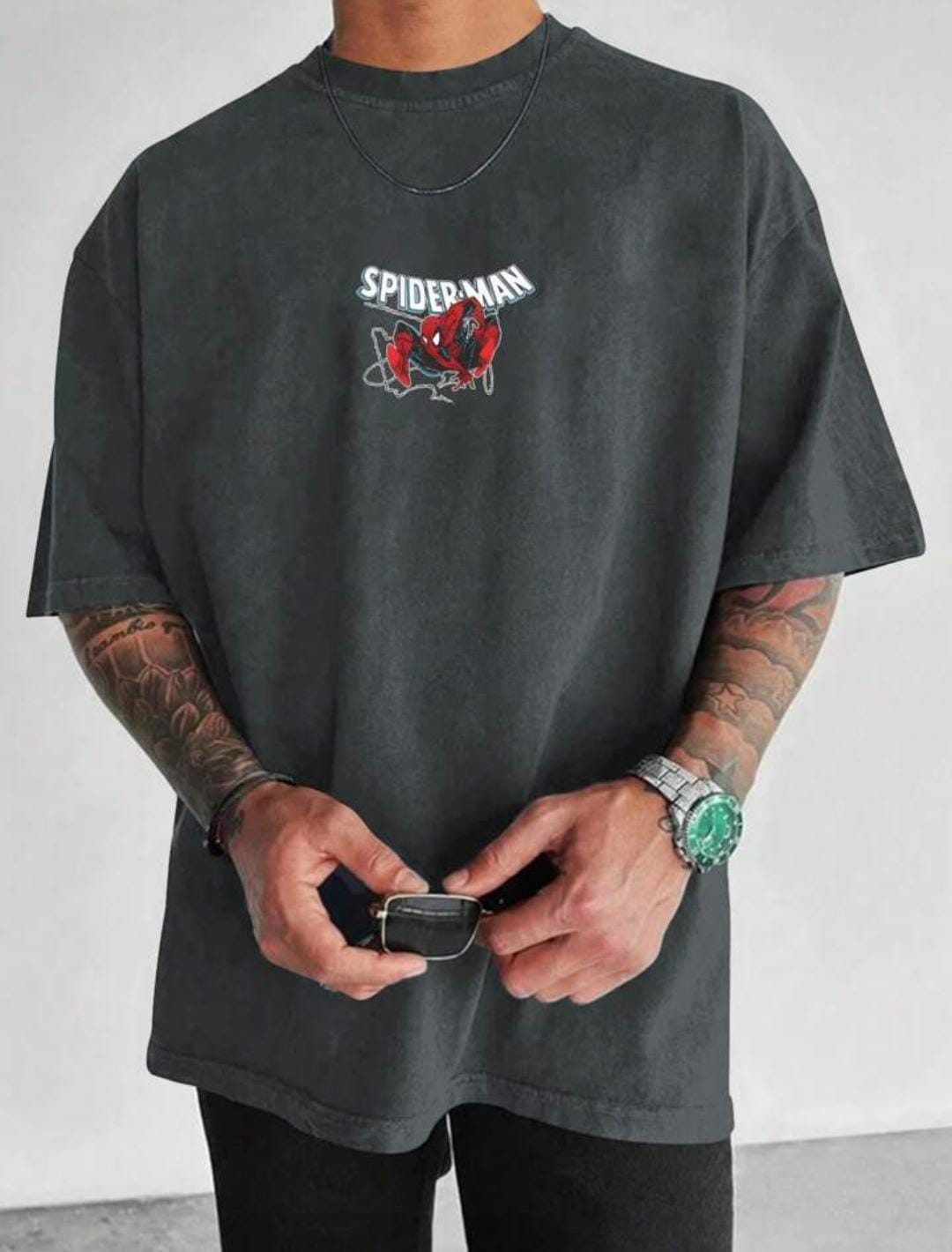 Spiderman Printed Oversize T-shirt For men