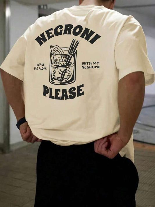 Leave Me Alone Beige Oversize Tshirt For Mens