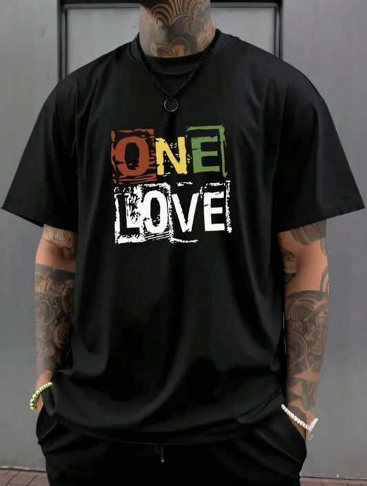 ONE LOVE Oversize Printed T-shirt For Men's