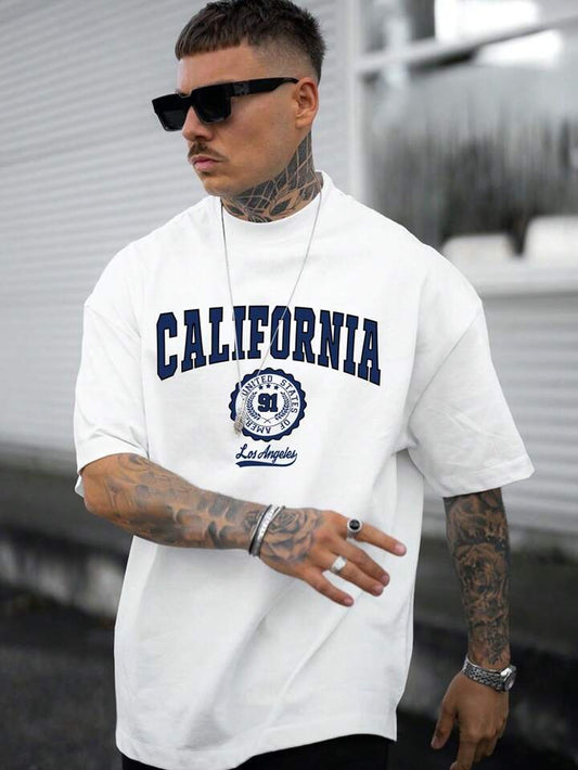 AUS California Oversize White Tshirt For Mens