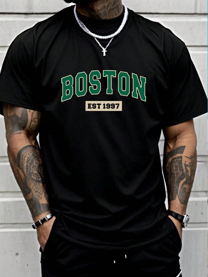 BOSTON EST 1997 Black Oversize Imported Tshirt
