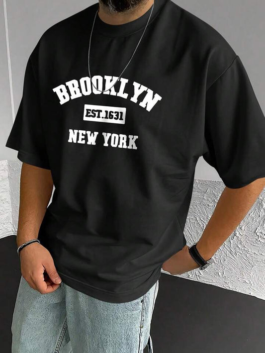 Brooklyn NY Black Off Shoulder White Imported Tshirt