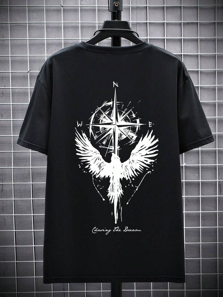 Chasing The Dream Black Off Shoulder Tshirt For Mens