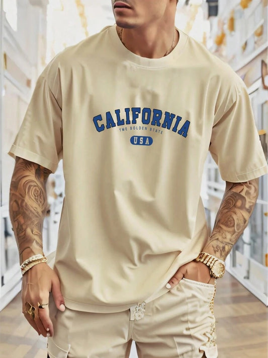 California USA Beige Off Shoulder Imported Tshirt