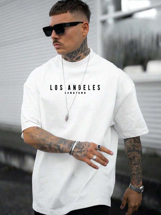 Los Angeles DownTown White Off Shoulder Imported Tshirt