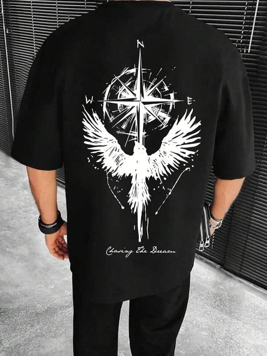 Chasing The Dream Black Off Shoulder Tshirt For Mens
