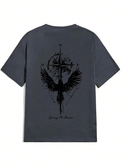 Chasing The Dream Dark Grey Off Shoulder Tshirt For Mens
