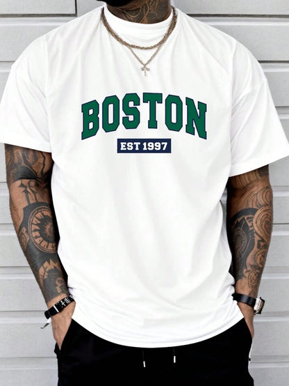 BOSTON EST 1997 White Oversize Imported Tshirt