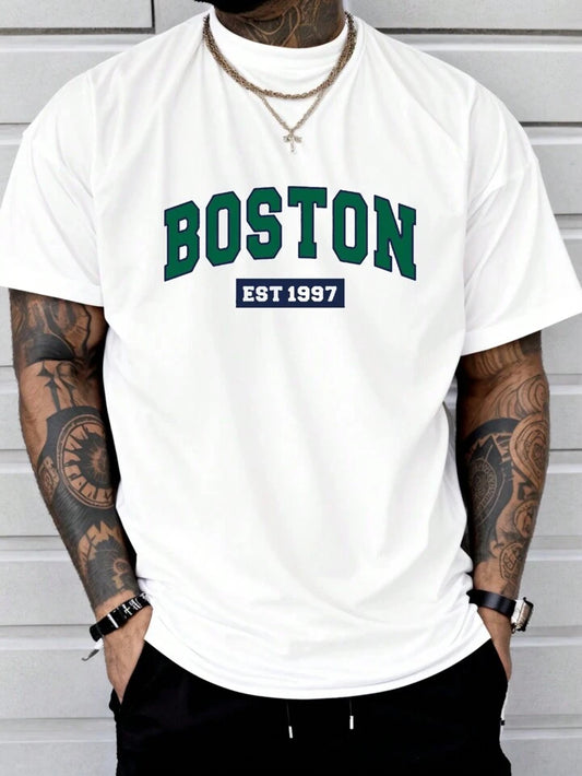 BOSTON EST 1997 White Oversize Imported Tshirt